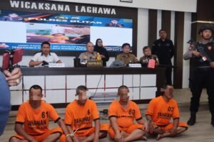 Polres Blitar Berhasil Amankan 4 Tersangka Sindikat Pembalakan Liar