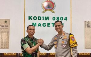 Sinergitas TNI-Polri Kapolres Magetan dan Dandim Jalin Silaturahmi Siap Kawal Pilkada 2024