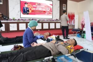 Peringati Hari Jadi Humas Polri Ke-73, Polres Mojokerto Kota Gelar Donor Darah Bersama Media