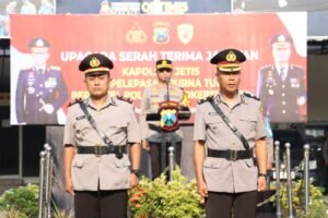 Kapolres Mojokerto Kota Pimpin Upacara Sertijab Kapolsek Jetis