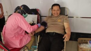 Polres Nganjuk Gelar Donor Darah Sambut Hari Bhayangkara ke-79, Targetkan 100 Pendonor