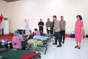 Wujud Kepedulian Hari Bhayangkara ke-79, Polres Mojokerto Kota Gelar Bhakti Kesehatan Donor Darah
