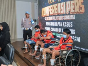 Polrestabes Surabaya Kembali Berhasil Amankan 3 Tersangka Spesialis Curanmor