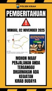 Polsek Krian Giat Pengamanan Kirab Budaya Kelenteng Teng Swie Bio, Minggu 02 November 2025