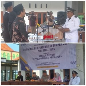 Sabar dan Ikhlas, Pesan Kades Cerme Kidul dalam Pelantikan Perangkat Desa
