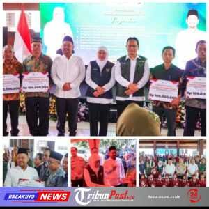 Gubernur Jawa Timur Bersama Gus Yani, Salurkan Bantuan Rp7,6 Miliar dan Tinjau Pasar Murah di Gresik