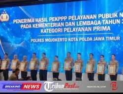 Komitmen Melayani Masyarakat Berbuah Penghargaan, Polres Mojokerto Kota Raih Predikat Pelayanan Prima