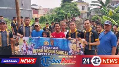 ANTISIPASI BANJIR POLRESTA BALIKPAPAN DAN WARGA GOTONG ROYONG BERSIHKAN DRAINASE