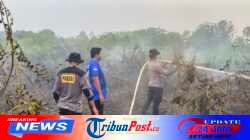 Polsek Muara Pahu Bersama BPBD dan Masyarakat Padamkan Karhutla di Kutai Barat, Luas Lahan Terbakar Capai 1 Hektare
