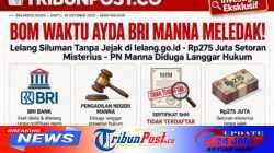 BOM WAKTU AYDA BRI MANNA MELEDAK! Lelang Siluman Tanpa Jejak di http://lelang dot go dot id, Rp275 Juta Setoran Misterius