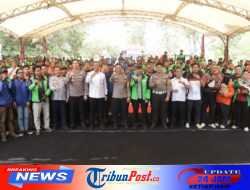 Perkuat Sinergi Polisi Bersama Masyarakat, Polres Pasuruan Gandeng Ratusan Ojol Sukseskan ‘Jogo Omah’